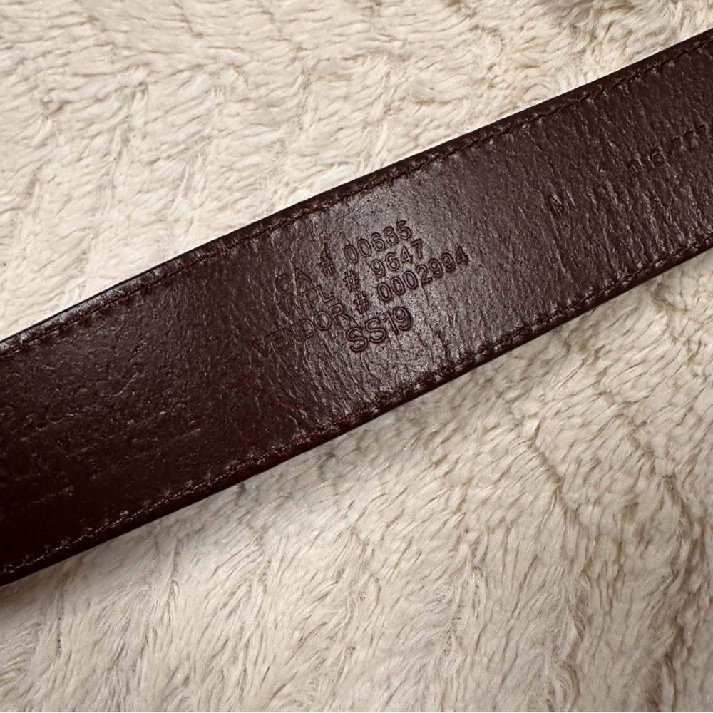 Eddie Bauer Mens Brown Genuine Leather Brass Buckle Belt Size M - Picture 2 of 8